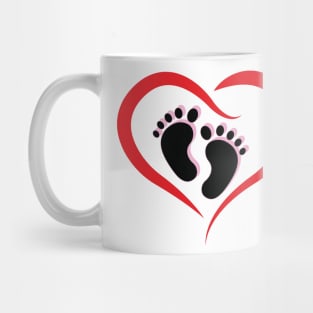 Feet in a HEART Maternity T-shirt Baby Girl Mug